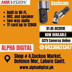 Hikvision Dashcam Built-in Wi-Fi, Two-Way Audio D1 AE-DC2018